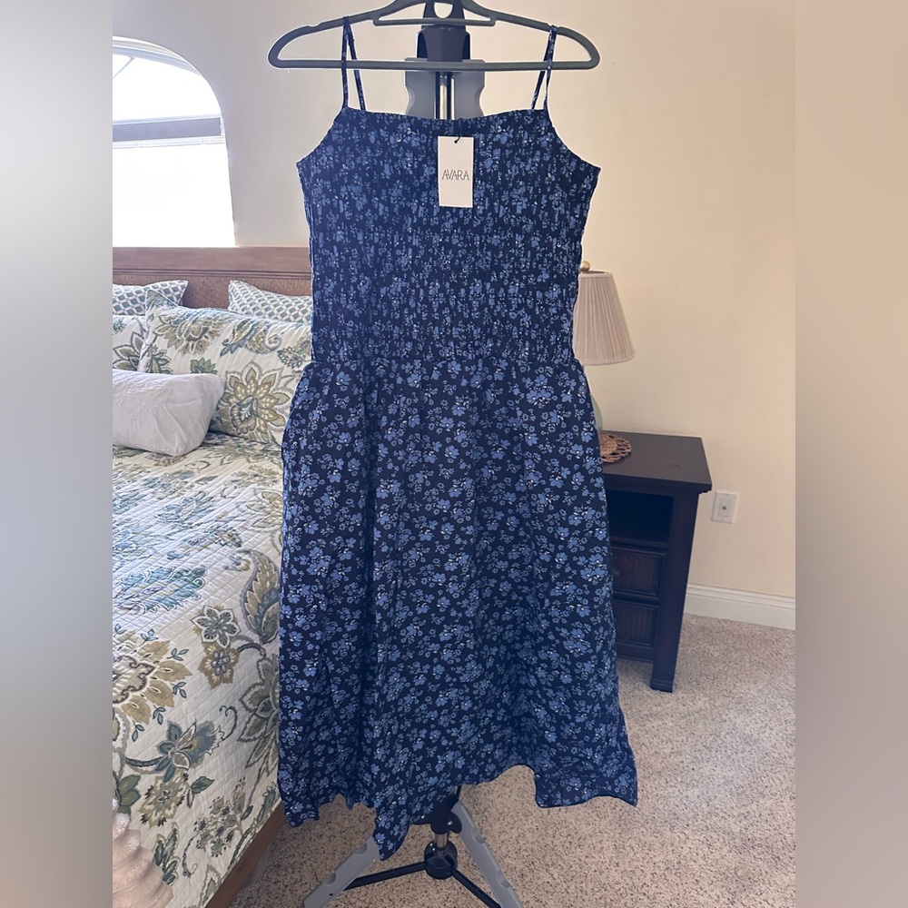 Ava Midnight Blue Floral Maxi Dress